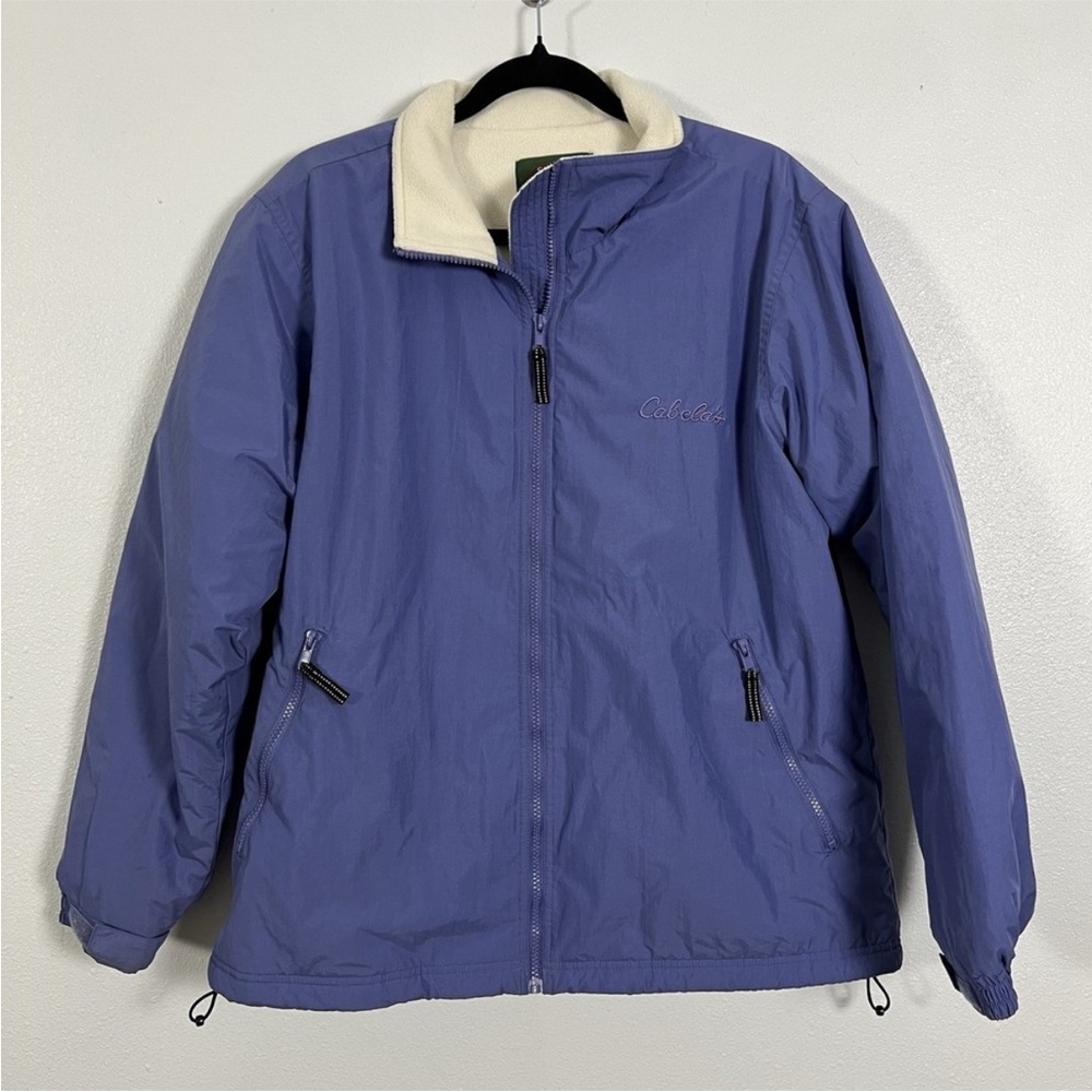 Cabelas Stillwater supply co. fleece Nylon jacket purple Women's' Large